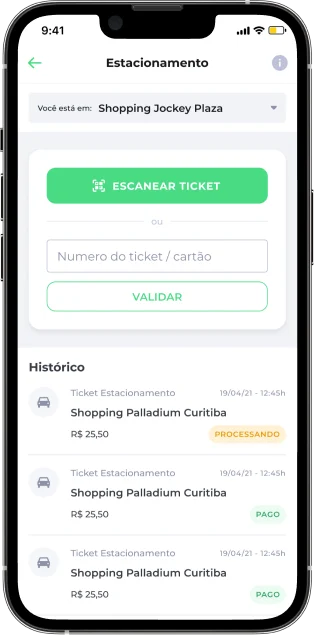 Tela Pague seu estacionamento